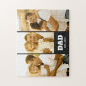 Dad Established Bold Text Black 3 Photo Puzzle (Vertikal)
