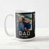 Dad Established Bold Typography Black 3 Foto Kaffeetasse (Links)