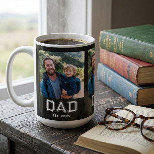 Dad Established Bold Typography Black 3 Foto Kaffeetasse