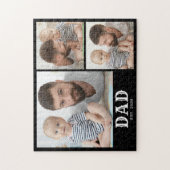Dad Established Bold Typography Schwarz 3 Foto Puzzle (Vertikal)