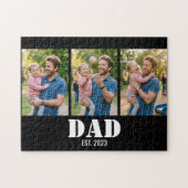 Dad Established Bold White & Black Modern Font Puzzle (Horizontal)