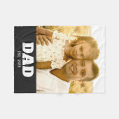 Dad Established Bold White & Black Photo Fleecedecke (Vorderseite (Horizontal))