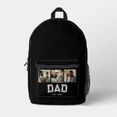 Dad Established Bold White New Father 3 Photo Bedruckter Rucksack (Vorderseite)