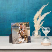 Dad Established Bold White Typography Photo Block Fotoplatte (InSitu)