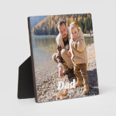 Dad Established Bold White Typography Photo Block Fotoplatte (Vorderseite)