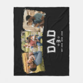 Dad Established Classic Bold White Black 3 Photo Fleecedecke (Vorderseite)
