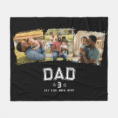 Dad Established Classic Bold White Black 3 Photo Fleecedecke (Vorderseite (Horizontal))