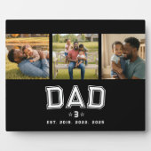 Dad Established Classic Bold White Black 3 Photo Fotoplatte (Vorderseite)