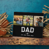 Dad Established Classic Bold White Black 3 Photo Fotoplatte (Seite)