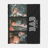 Dad Established Custom Year 3 Photo Fleecedecke (Vorderseite)