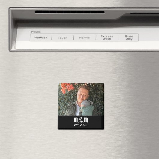 Dad Established Custom Year Photo Father Keepsake Magnet (In Situ (Geschirrspüler))
