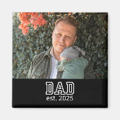 Dad Established Custom Year Photo Father Keepsake Magnet (Vorne)