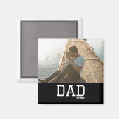 Dad Established Customizable Father's Day Photo Magnet (Vorderseite/Rückseite)
