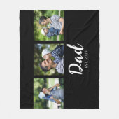 Dad Established Elegabt Script Black 3 Photo Fleecedecke (Vorderseite)