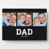 Dad Established Elegant Black 3 Photo Fotoplatte (Vorderseite)