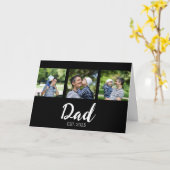 Dad Established Elegant Script Black 3 Photo Karte (Gelbe Blume)