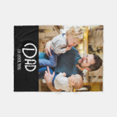 Dad Established Foto Black Grunge Schrift Fleecedecke (Vorderseite (Horizontal))