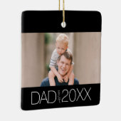 Dad Established Foto Moderne Schrift Keramikornament (Rechts)