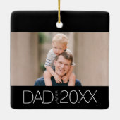 Dad Established Foto Moderne Schrift Keramikornament (Rückseite)