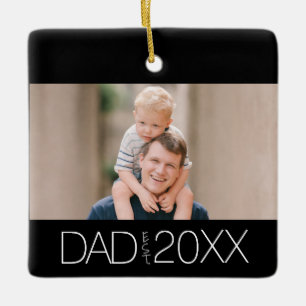 Dad Established Foto Moderne Schrift Keramikornament