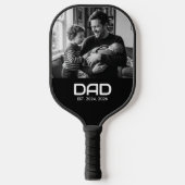 Dad Established Fun Bold Photo Pickleball Schläger (Vorderseite)