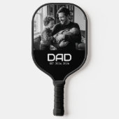 Dad Established Fun Bold Photo Pickleball Schläger (Rückseite)