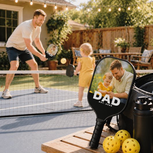 Dad Established Fun Bold Photo Pickleball Schläger