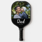 Dad Established Fun Script Photo Pickleball Schläger (Vorderseite)