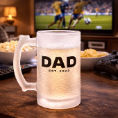 Dad Established Gift for Dad Frosted Glass Beer Mattglas Bierglas