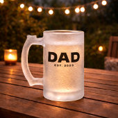 Dad Established Gift for Dad Frosted Glass Beer Mattglas Bierglas