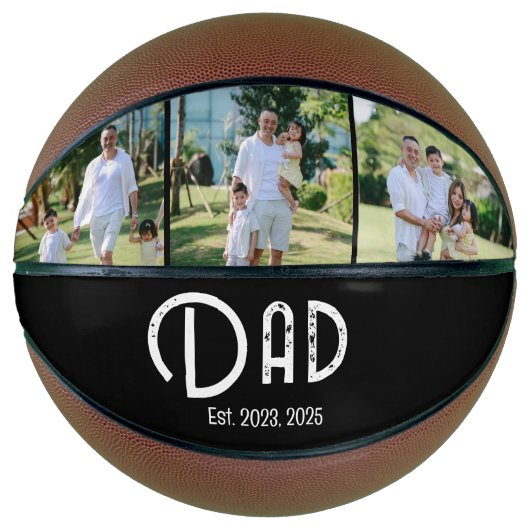Dad Established Grunge Text 3 Foto Basketball (Vorderseite)