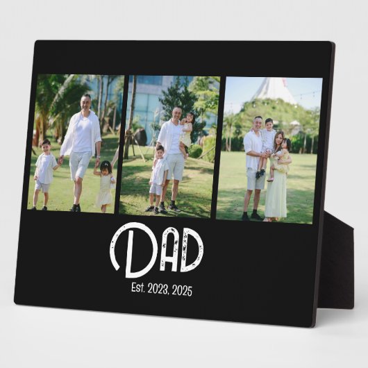 Dad Established Grunge Text 3 Photo Fotoplatte (Seite)
