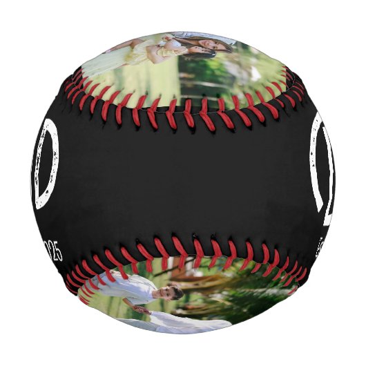 Dad Established Grunge Text Black 3 Photo Baseball (Rückseite)