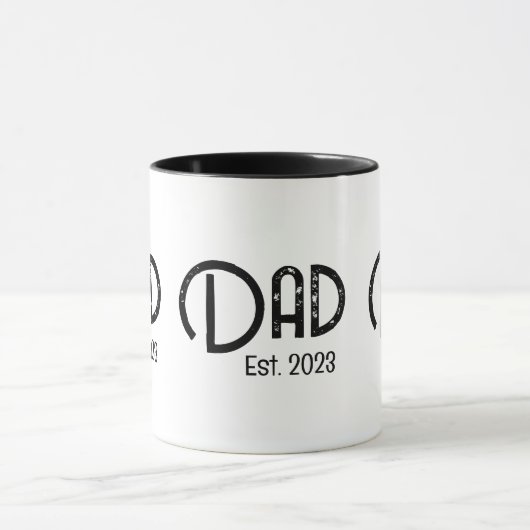 Dad Established Grunge text est. year two tone Tasse (Zentrum)