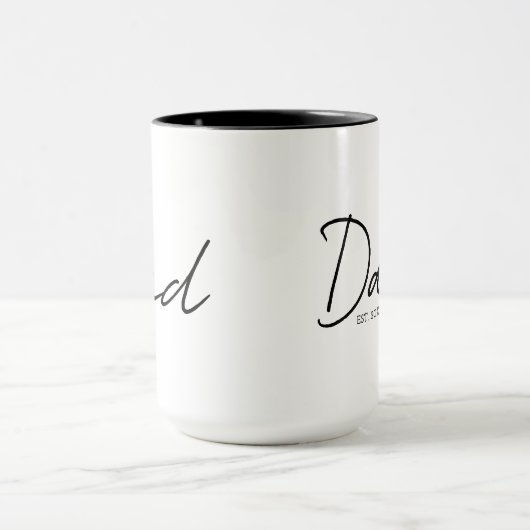 Dad Established Minimal Modern Script Black Tasse (Zentrum)