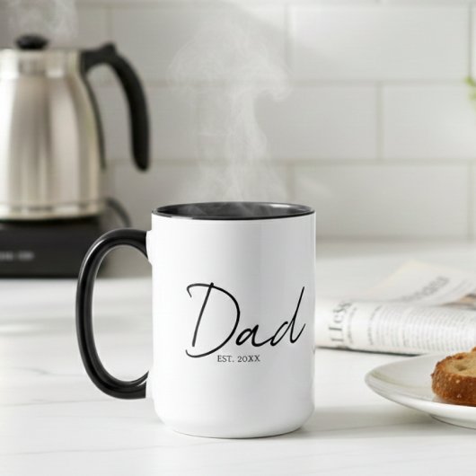 Dad Established Minimal Modern Script Black Tasse