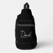 Dad Established Minimal Script Black White Crossbody Bag (Vorderseite)