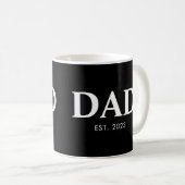 Dad Established Minimal Simple Text Est Year Kaffeetasse (VorderseiteRechts)