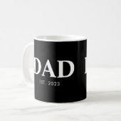 Dad Established Minimal Simple Text Est Year Kaffeetasse (Vorderseite Links)