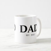 Dad Established Minimal Simple Text Est Year Kaffeetasse (VorderseiteRechts)