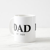 Dad Established Minimal Simple Text Est Year Kaffeetasse (Vorderseite Links)
