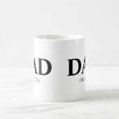 Dad Established Minimal Simple Text Est Year Kaffeetasse (Mittel)