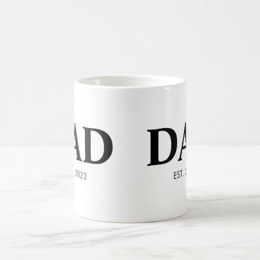 Dad Established Minimal Simple Text Est Year Kaffeetasse (Mittel)