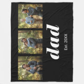 Dad Established Modern 3 Photo Fleecedecke (Vorderseite)