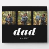 Dad Established Modern 3 Photo Fotoplatte (Vorderseite)