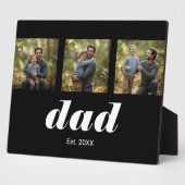 Dad Established Modern 3 Photo Fotoplatte (Seite)
