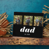 Dad Established Modern 3 Photo Fotoplatte (Seite)