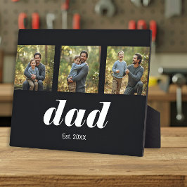 Dad Established Modern 3 Photo Fotoplatte