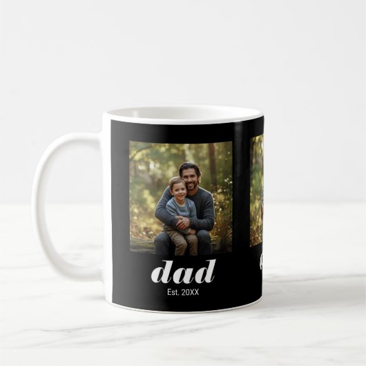 Dad Established Modern 3 Photo Kaffeetasse (Links)