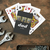 Dad Established Modern 3 Photo Spielkarten